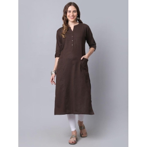 pistaa-brown-cotton-womens-straight-kurti-pack-of-1-none