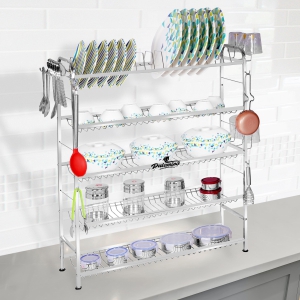 PALOMINO 5 LAYER OPAL 36*30 inch Wall Mount Modern Kitchen Utensils Dish Rack Stainless Steel Kitchen Rack Utensil Rack Utensil Stand