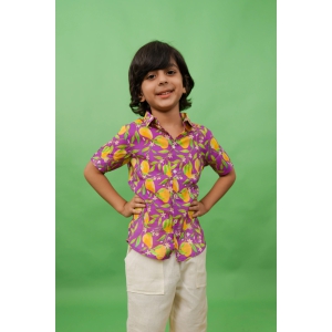 Boys Shirt Printed Mango - Purple 3Y