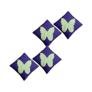 Hugs'n'Rugs Purple Cotton Cushion Covers - Set Of 4