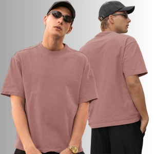 Interstellar Basic Salmon Pink Oversized T-Shirt-Salmon Pink / L-46