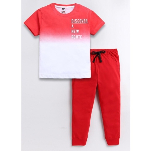 SmartRAHO - Multicolor Cotton Boys T-Shirt & Trackpants ( Pack of 1 ) - None