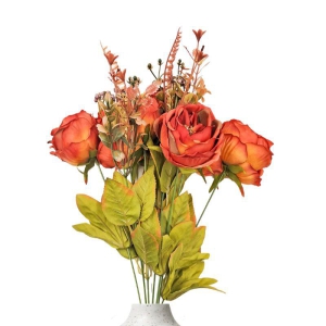 Large Peony Blooms Artificial Flowers Orange