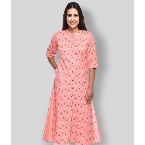 pistaa-peach-cotton-blend-womens-front-slit-kurti-pack-of-1-m