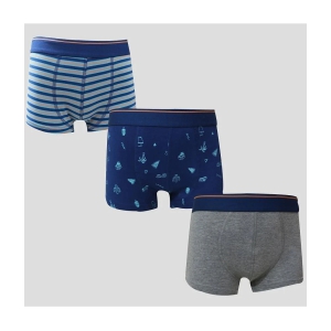 Ariel - Multicolor Cotton Boys Trunks ( Pack of 3 ) - None