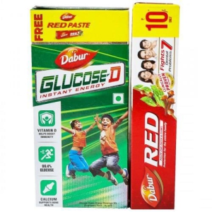 Dabur GlucoseD Instant Glucose 125g Get Red Toothpaste 17 G Free