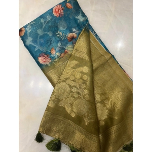 floral-print-organza-saree