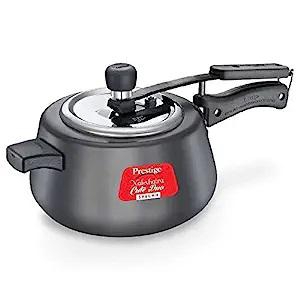 Prestige Nakshatra Cute Duo Svachh Hard Anodised Spillage Control Pressure Cooker, 5 L (Black)