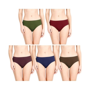 Rupa Jon - Multicolor Cotton Solid Womens Briefs ( Pack of 5 ) - S