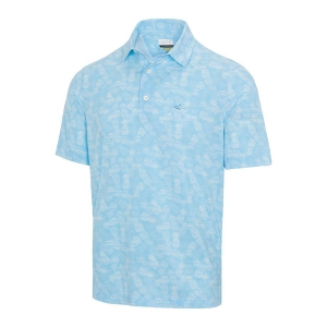 Greg Norman Men's Pineapple Print Polo - Blue Marina-XXL