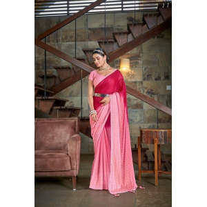 Light Pink Color Rangoli Silk Swarovski Saree