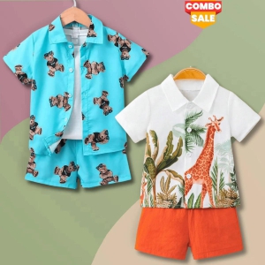 Venutaloza Baby Set Animal & Bear (Combo Pack Of 2) Shirt & Short Without tee Two Piece Set For unisex.-5 Year- 6 Year