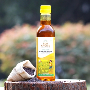 Organic Black Mustard Oil | Wood Pressed |Single-Filtered-500 ML Pet Bottle