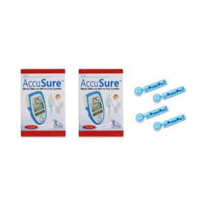 Accusure 100 Glucometer Strips Pack Only & 100 lancets