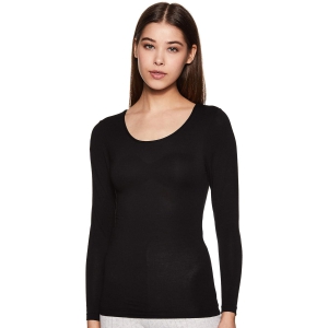 Macrowoman W-Series Wonder Thermal Round Neck Full Sleeves Women Top MW3561-S / Black