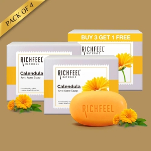 Richfeel Calendula Anti Acne Soap 75 g X 4 (B3G1) Pack of 4