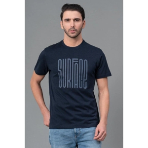 RedTape Mens Casual Round Neck Navy T-Shirt | Half Sleeve T-Shirt | Printed Cotton T-Shirt