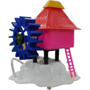 Happy Fins Aquarium Air Operated Mini Wheel Hut | Aquarium Decorative