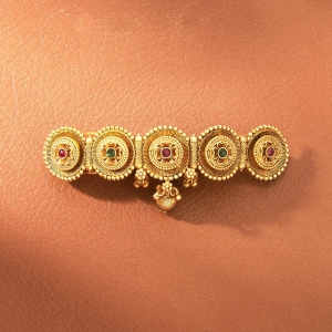 Antique Classic Hair Clip With Gold Plating-RUBYGREEN