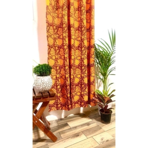 Orange Jaal Printed Curtains