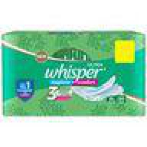 Whisper Sanitary Pads - XL Wings, Ultra Clean, 30 pcs