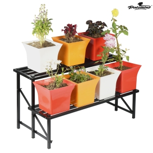 PALOMINO Indoor/Outdoor Flower Pot Stand | Plant Stand | Gamla Stand | Pot Stand for Home Plant Container Set (2 shelf, 1000mm)