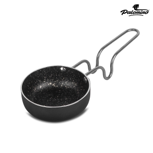 PALOMINO Tadka Pan | Spice Heating Pan | Tadka Pan with Steel Handle Grip | Pans | Fry Pan | Kitchen Tools | Thalippu karandi (Black, Pack of 1) Tadka Pan 11 cm diameter (Aluminium, Non-stic