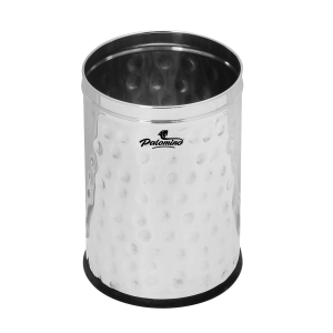 PALOMINO Stainless Steel Premium Open Dustbin for Home, Office, Kitchen, Bathroom, 7 liters (8 x 12) Hammer Steel Finish Stainless Steel Dustbin