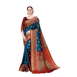 Kanchipuram Silk Blend Saree - Light Royal Blue