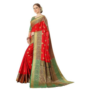 Kanchipuram Silk Blend Saree - Red