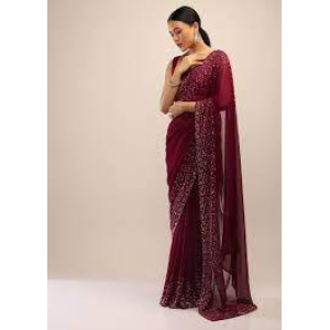 Maroon Saree