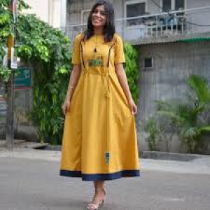 Yellow Embroided Kurti