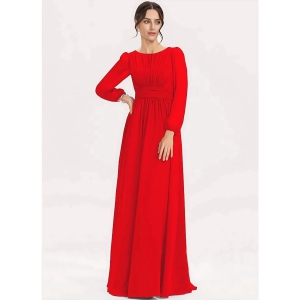 JASH CREATION - Red Georgette Womens Gown ( Pack of 1 ) - None