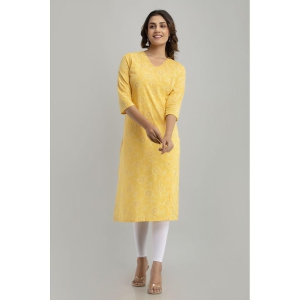 frionkandy-yellow-cotton-womens-straight-kurti-pack-of-1-none