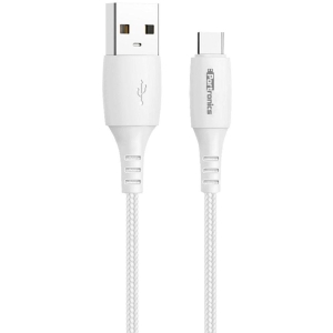 Portronics Konnect A Type -C Cable:1M Type-C Cable with PVC Heads ,White (POR 1179) - White