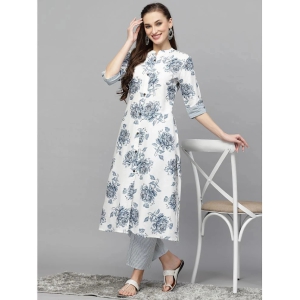 Stylum Rayon Printed A-Line Womens Kurti - White ( Pack of 1 ) - None