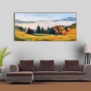 Serene Mountains Canvas PAINTING-With Frame