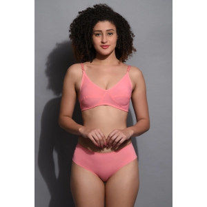 Jomferry Seamless Lycra Pink Lingeries Set-38