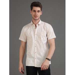 Dash Brown Stripe Print Half Sleeves Shirt