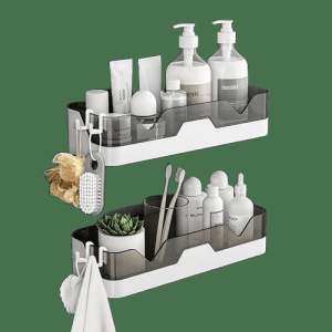 HOUSE OF VIPA Bathroom accessories Kitchen Office Organizer Rack Holder Plastic Wall Shelf  (Number of Shelves - 2, White)