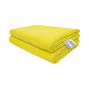 SOFTSPUN Microfiber Cloth - 2 pcs - 40x60 cms - 340 GSM Yellow - Thick Lint & Streak-Free Multipurpose Cloths - Automotive Microfibre Towels for Car Bike Cleaning Polishing Washing & Detaili