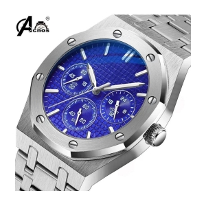 acnos Silver Stainless Steel Analog Mens Watch