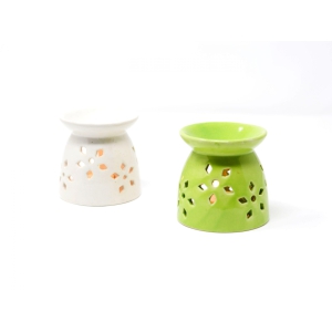 decor-lane-ceramic-oil-diffuser-fragrance-lamps-set-of-2-white-and-green