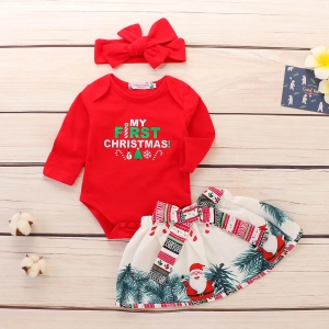 Christmas Tree Romper with Snow Skirt-12 to 18 Months