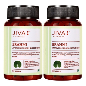 Jiva Brahmi Tablets - Mind Wellness - Strengthens Nervous System - 120 tablets - Pack of 2