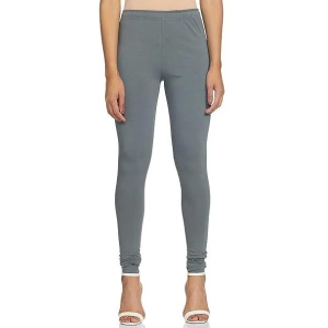 Grey Cotton Blend Churidar Leggings For Women-4XL / Grey