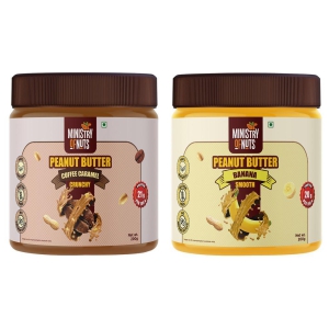 Ministry Of Nuts Banana Peanut Butter (200g) & Coffee Caramel Peanut Butter (200g) Total 400g