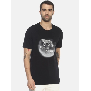 Wolfpack Men Black Printed T-Shirt-XXL