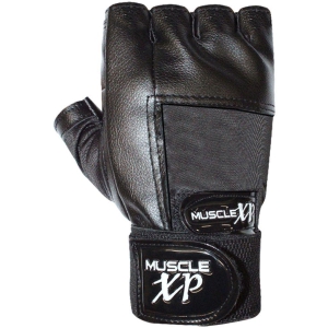 MuscleXP - Black Fingerless Gym Gloves ( 1 Pair ) - One Size