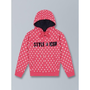 Plum Tree Girls Polka Print Hoodie Sweatshirt- Pink - None